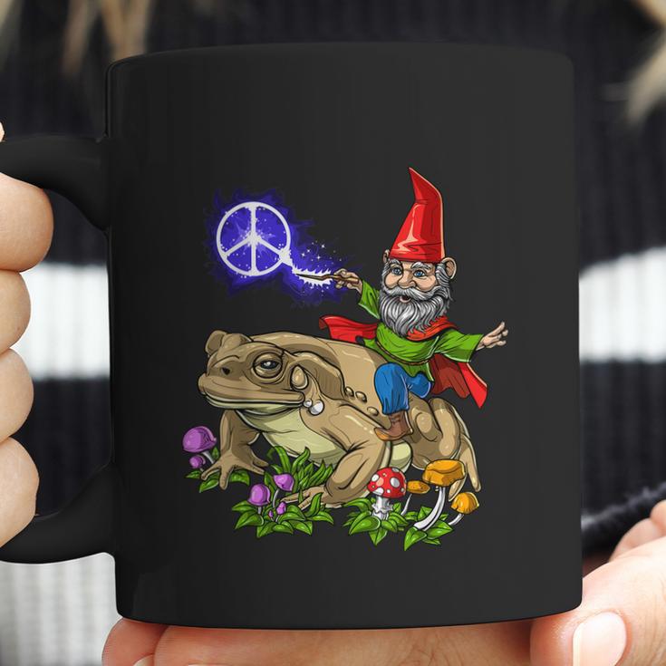 Gnome Riding Frog Hippie Peace Fantasy Psychedelic Forest Coffee Mug