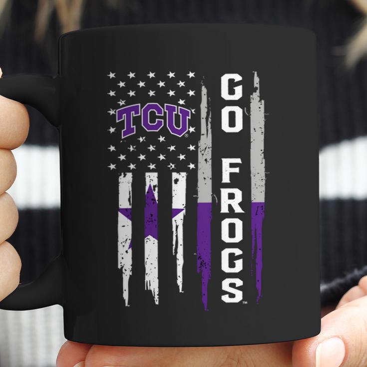 Go Tcu Horned Frogs American Flag Coffee Mug