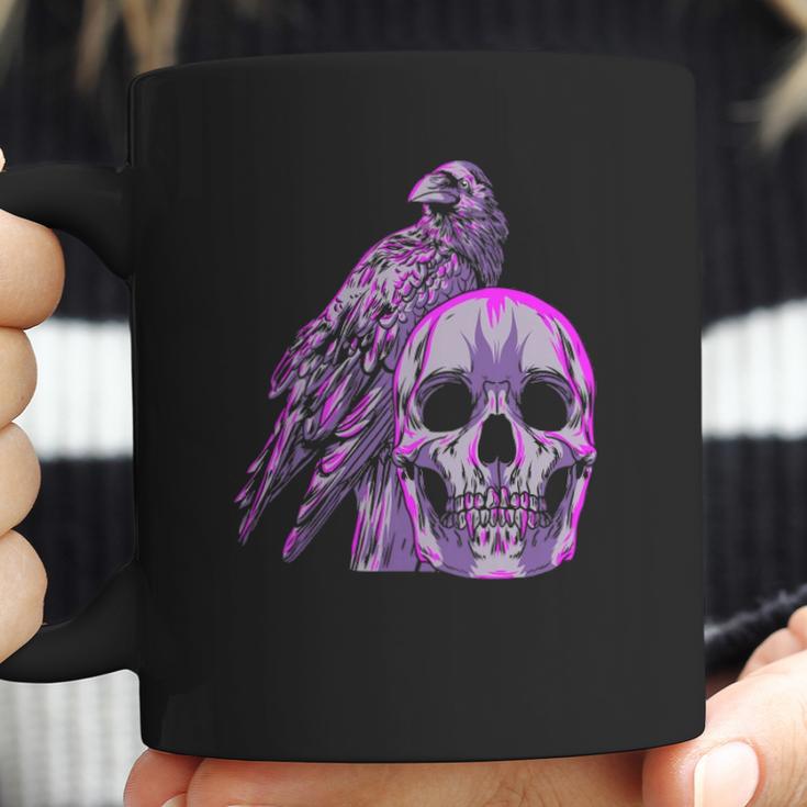 Goth Pastel Skull Crow Bird Skeleton Head Raven Gothic Lover Coffee Mug