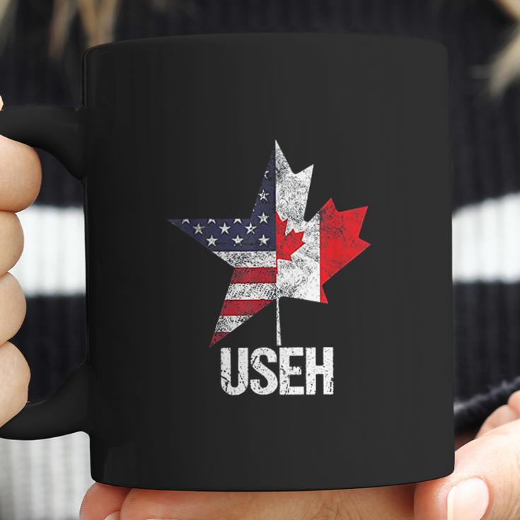 Half Canadian American Useh Canada Usa Flag United States Coffee Mug