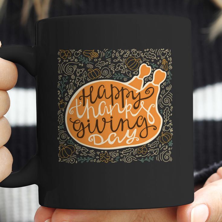 Happy Thanksgiving Day Turkey Pumpkin Logo Coffee Mug