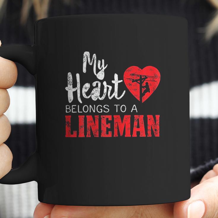 My Heart Belongs To A Electric Cable Lineman Coffee Mug