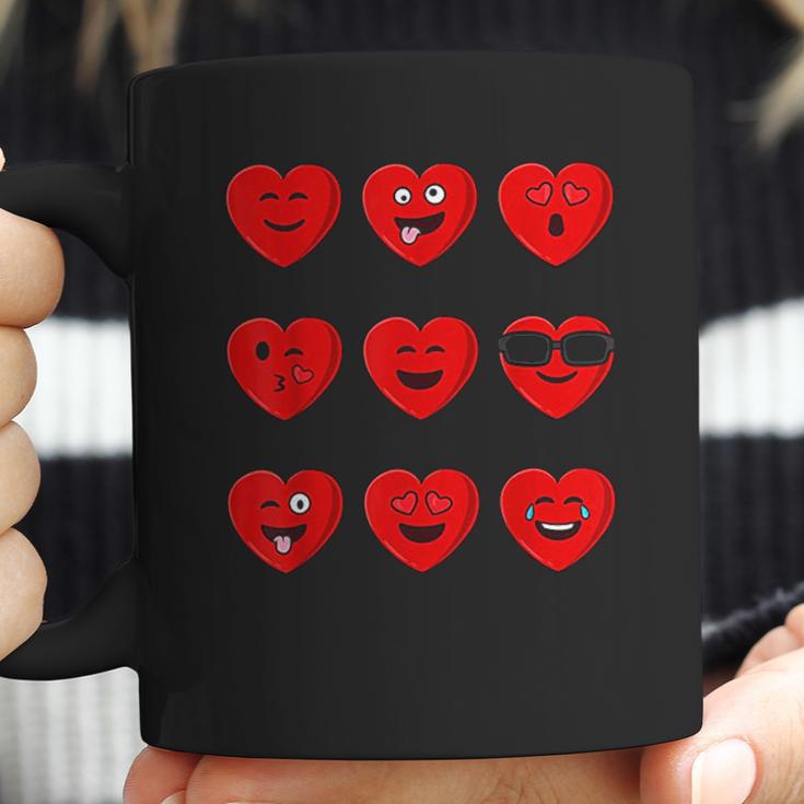 Heart Emojis Valentines Day Funny Emoticons Coffee Mug