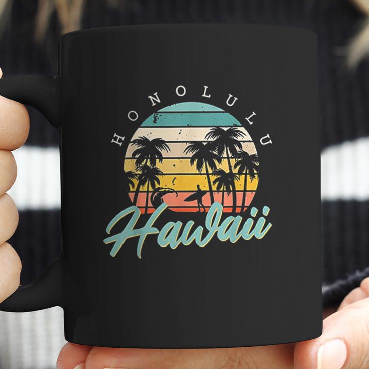 Honolulu Hawaii Aloha Hula Retro Vintage Sunset Summer Beach Coffee Mug