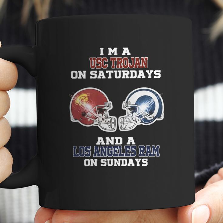 I’M A Usc Trojan On Saturdays And A Los Angeles Ram On Sundays Shirt Coffee Mug