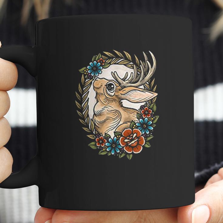 Jackalope With Flowers Coffee Mug