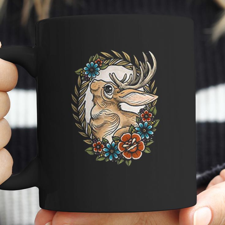 Jackalope With Flowers Coffee Mug