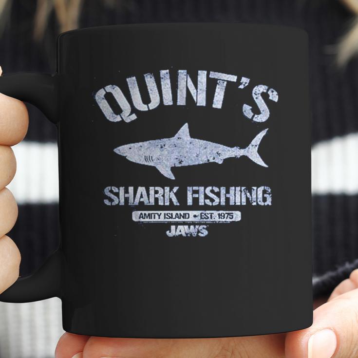 Jaws Distressed Quints Shark Fishing Royal Heather Coffee Mug