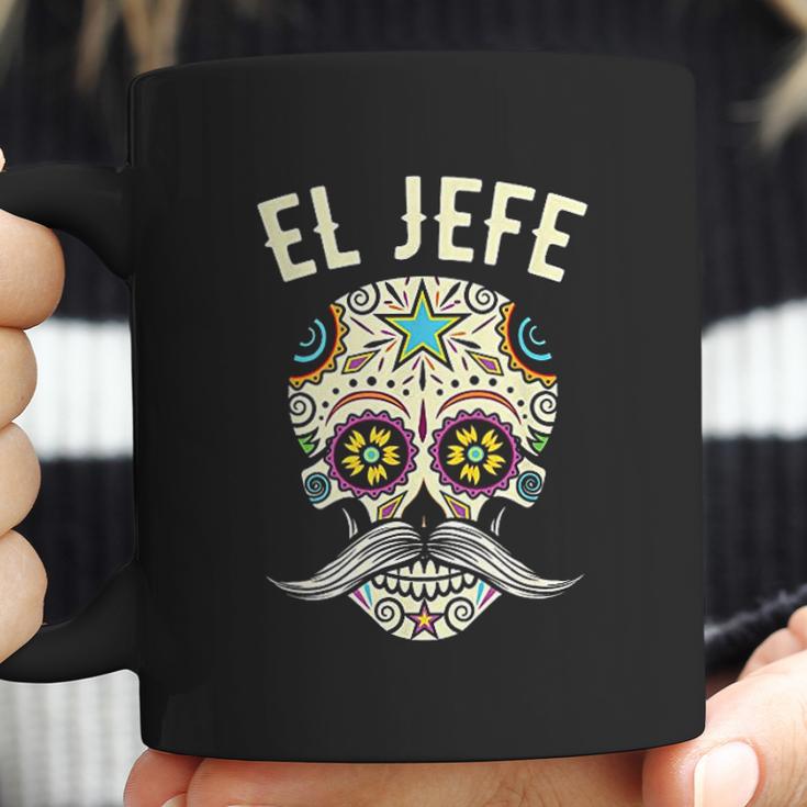 Jefe Men Mexican Boss Sugar Skull Day Of The Dead Coffee Mug