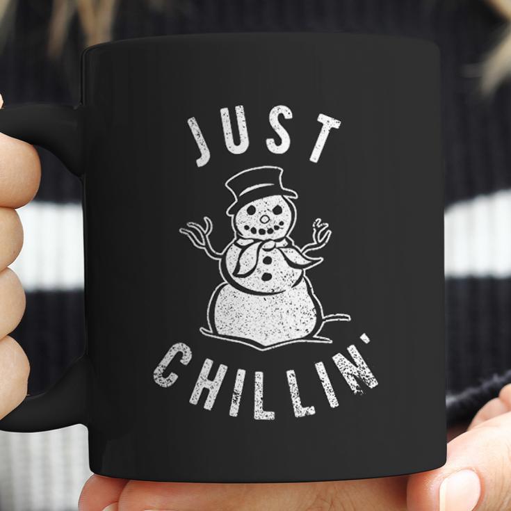 Just Chillin Snowman Hilarious Saying Funny Coffee Mug