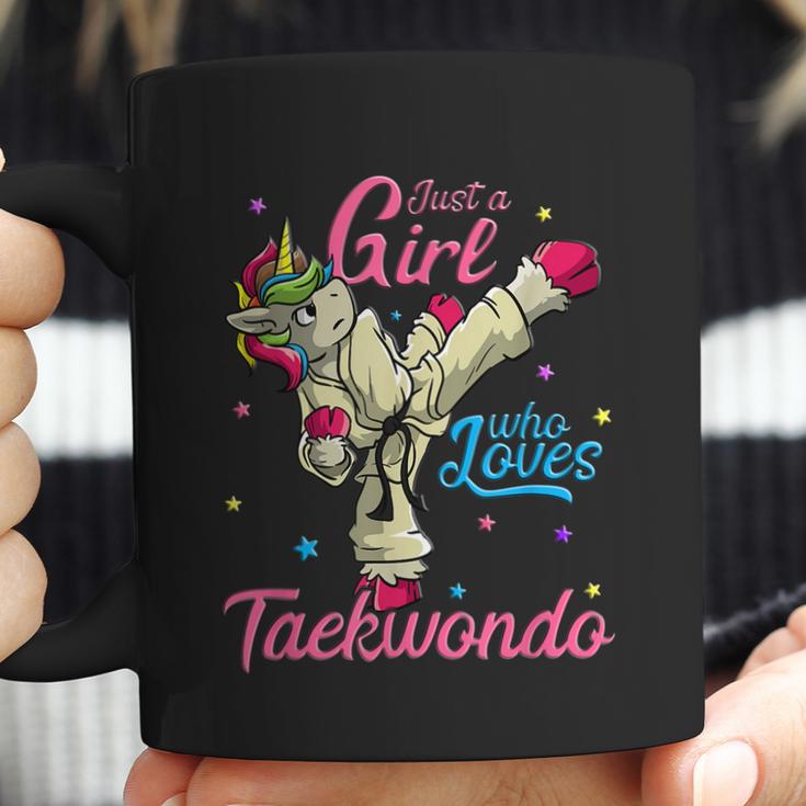 Just A Girl Who Loves Taekwondo Unicorn Tae Kwon Do Gift Graphic Design Printed Casual Daily Basic Coffee Mug