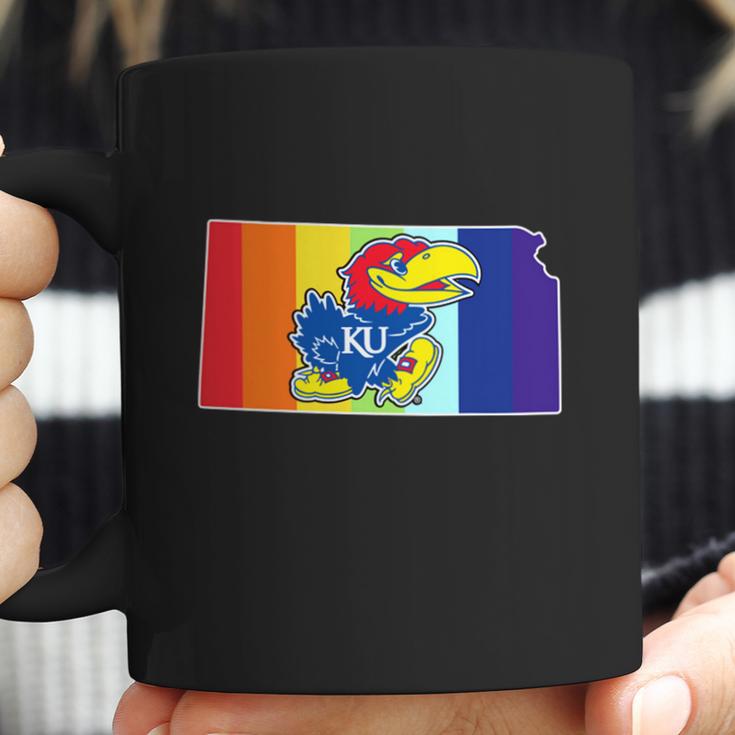 Kansas Jayhawks Rainbow Coffee Mug