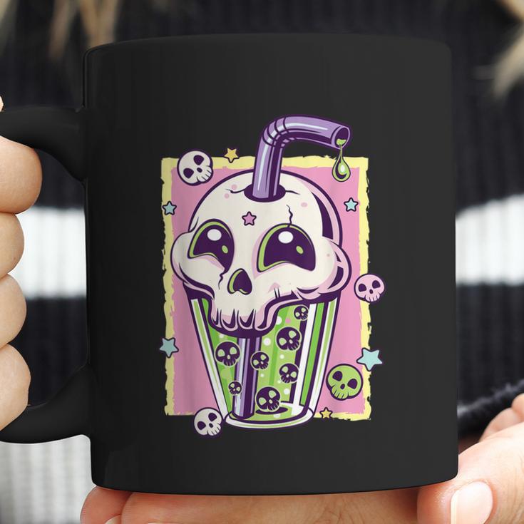 Kawaii Pastel Goth Creepy Skull Boba Bubble Tea Vaporwave Coffee Mug