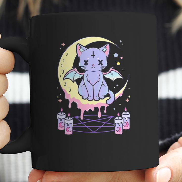 Kawaii Pastel Goth Cute Creepy Black Cat Coffee Mug