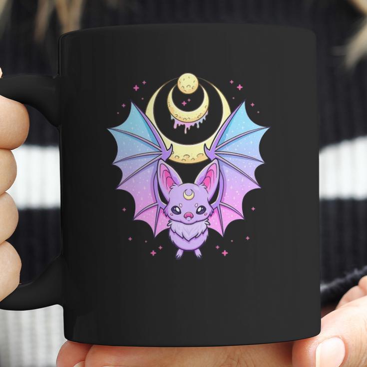 Kawaii Pastel Goth Cute Creepy Crescent Moon Bat Coffee Mug