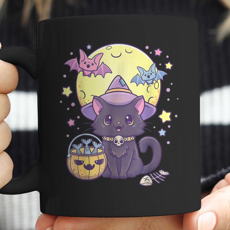 Kawaii Pastel Goth Cute Creepy Halloween Black Cat Witch Hat V2 Men Women T-Shirt Graphic Print Casual Unisex Tee Coffee Mug