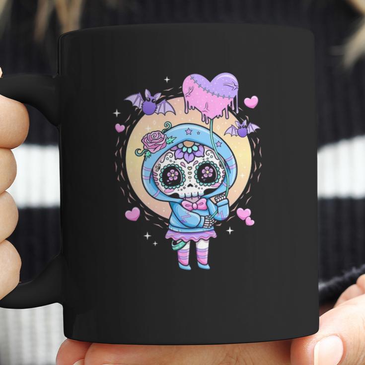 Kawaii Pastel Goth Cute Creepy Sugar Skull Anime Coffee Mug