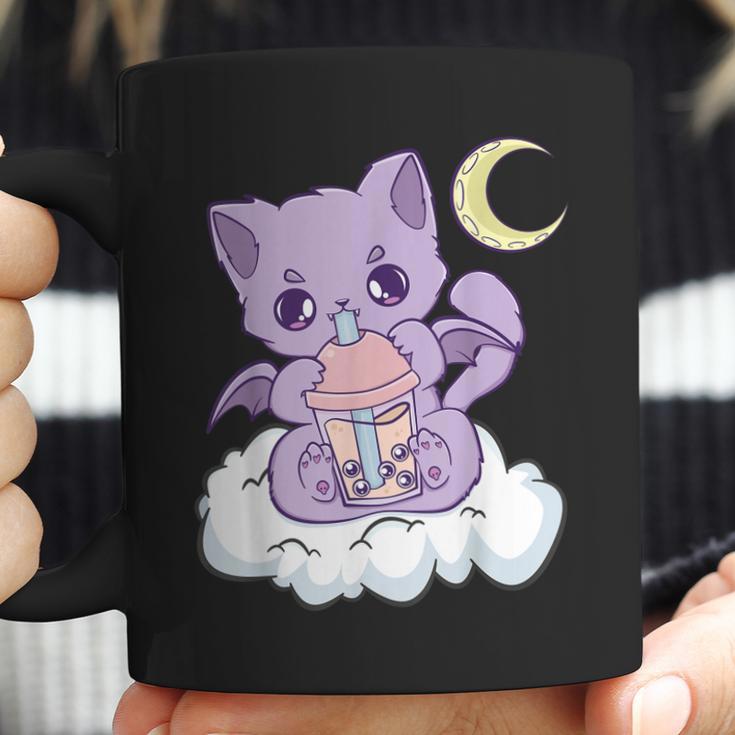 Kawaii Pastel Goth Cute Creepy Witchy Cat Boba Anime Kitten Coffee Mug