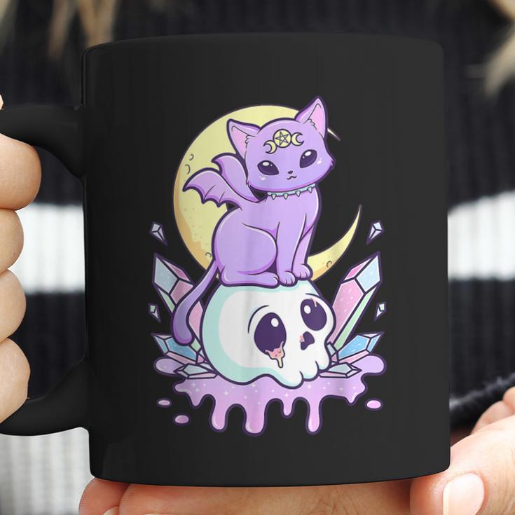 Kawaii Pastel Goth Cute Creepy Witchy Cat And Skull V4 Men Women T-Shirt Graphic Print Casual Unisex Tee Coffee Mug