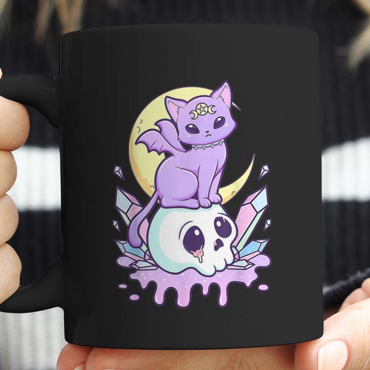 Kawaii Pastel Goth Cute Creepy Witchy Cat And Skull V5 Coffee Mug