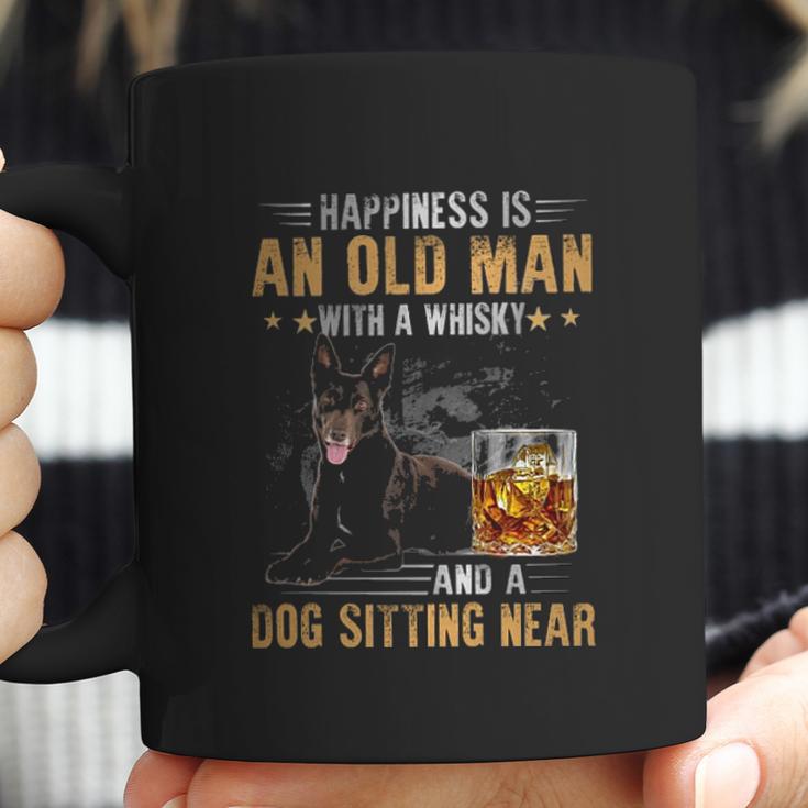 Kelpie An Old Man With A Whisky And A Dog Sitting Near Coffee Mug