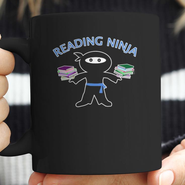 Kids Reading Ninjaby Scarebaby Blue Coffee Mug