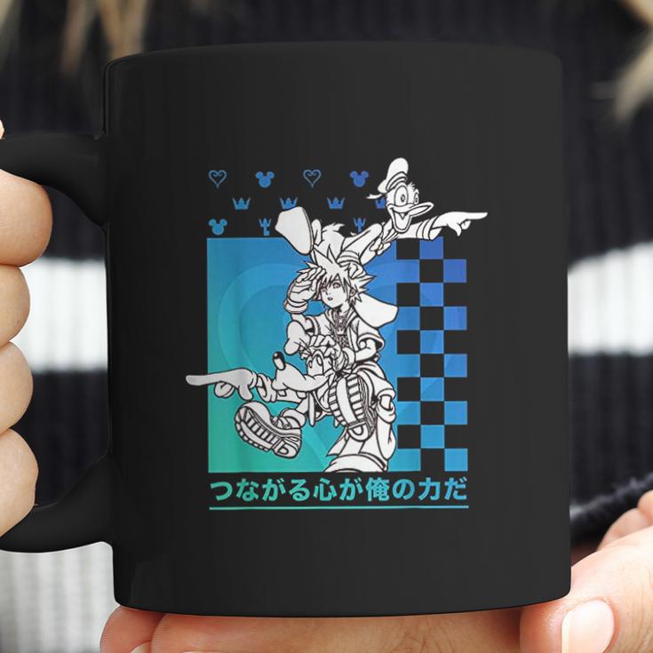 Kingdom Hearts Sora Donald Goofy Kanji Checkerboard Coffee Mug