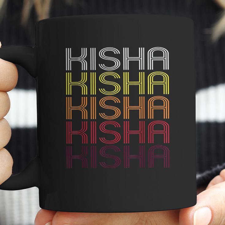 Kisha Retro Wordmark Pattern Vintage Style Coffee Mug