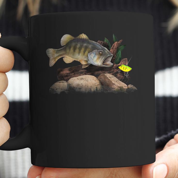 Largemouth Bass Chasing A Vertical Fishing Lure Coffee Mug