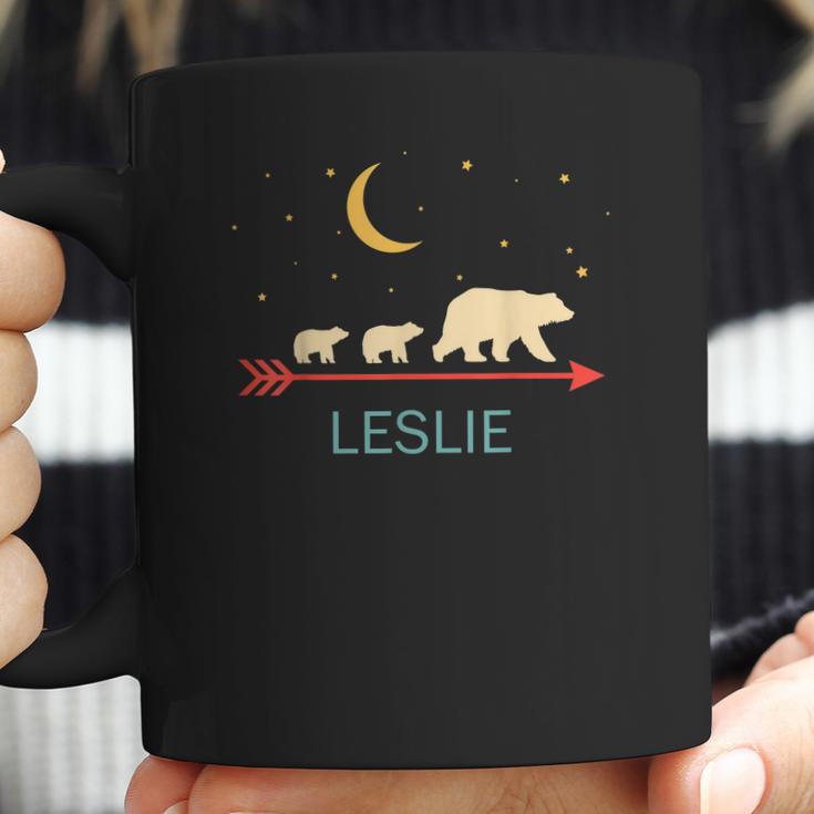 Leslie Name Gift Personalized Mama Bear With 2 Cubs Coffee Mug