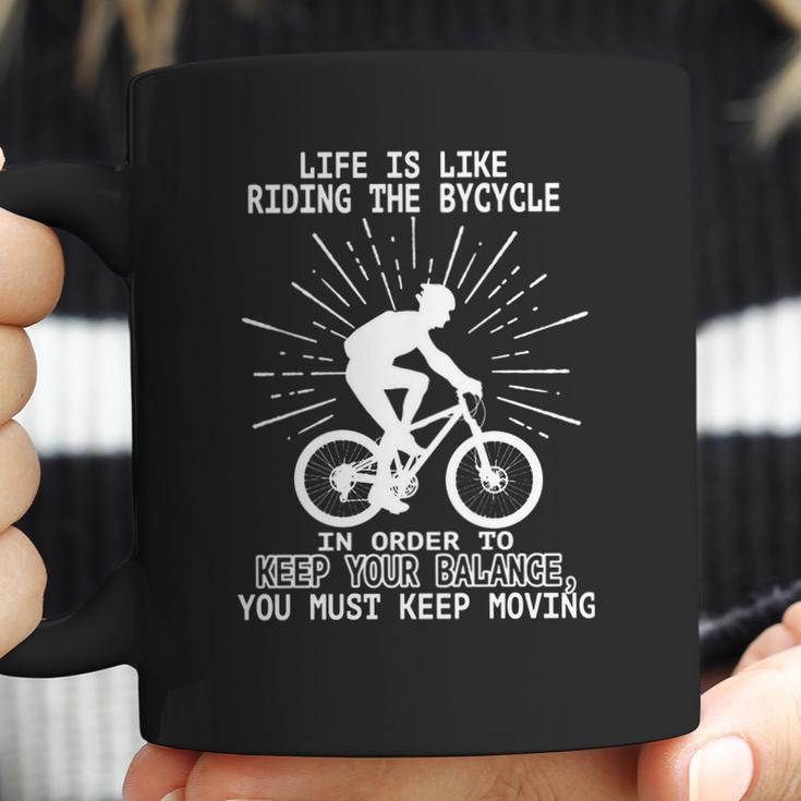 Life Is Like Riding Shirt Albert Einstein Quote Inspirational Bicycle Biker Friendship Gift Coffee Mug