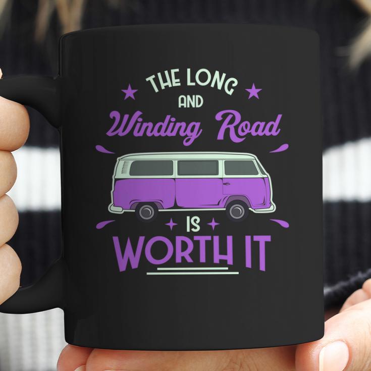 The Long And Winding Road Is Worth It Funny Purpil Van Camping It Gifts Coffee Mug