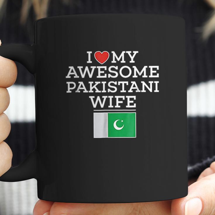 I Love My Awesome Pakistani Wife Flag Heart For Husband Coffee Mug