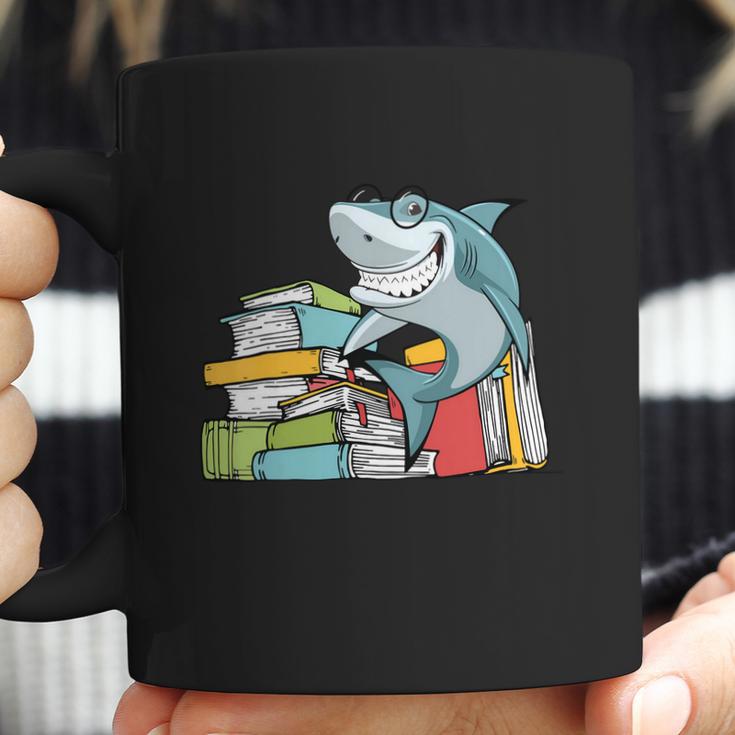 I Love Books Chibi Anime Shark Shirts Book Lover Coffee Mug