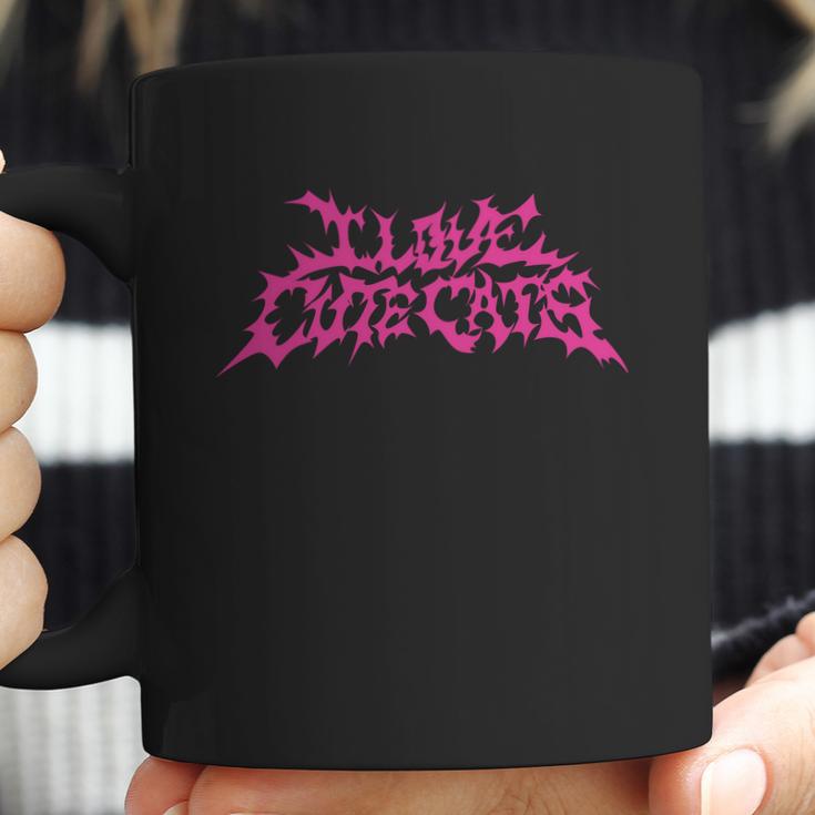 I Love Cute Cats Funny Death Metal Logo Style Coffee Mug