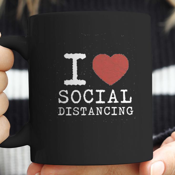 I Love Social Distancing Women Heart Funny Coffee Mug