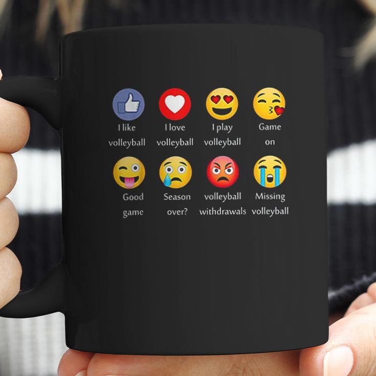 I Love Volleyball Funny Emoji Emoticons Graphic Coffee Mug