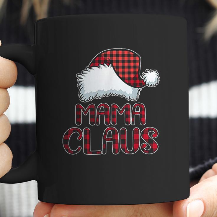 Mama Claus Santa Hat Red Buffalo Plaid Christmas Coffee Mug