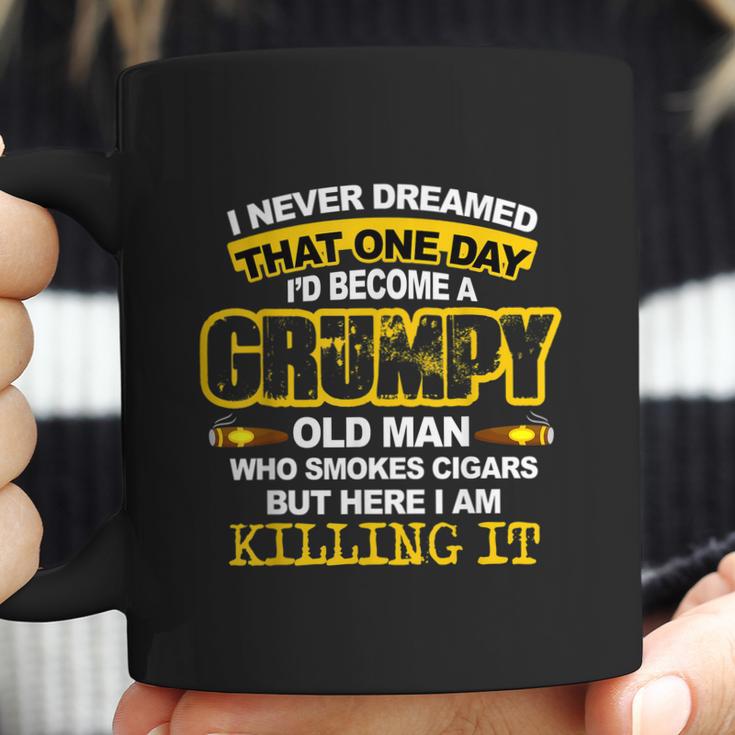 Mens A Grumpy Old Man Who Smokes CigarsCigar Lover Coffee Mug