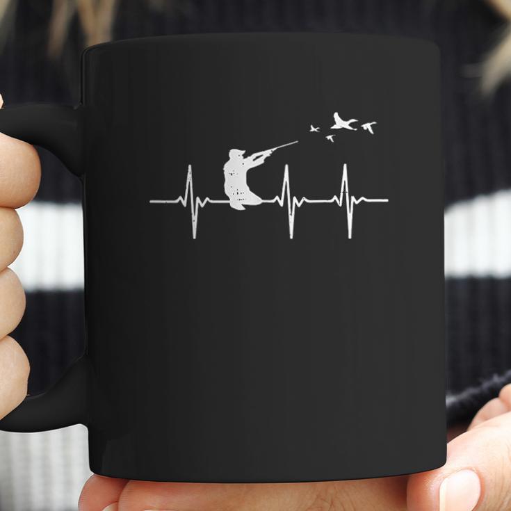 Mens Heartbeat Bird Shooting Hunting Duck Goose Hunter Quail Coffee Mug