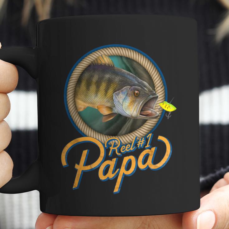 Mens Reel 1 Papa Best Father Dad Fishing Coffee Mug