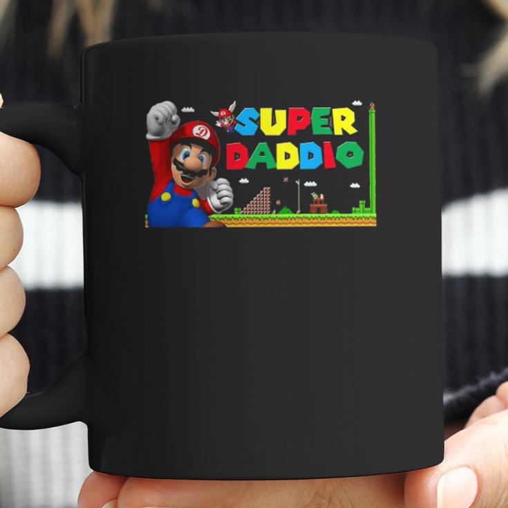 Mens Super-Daddio Funny Dad Daddy Tee Father Video Game Lovers Coffee Mug