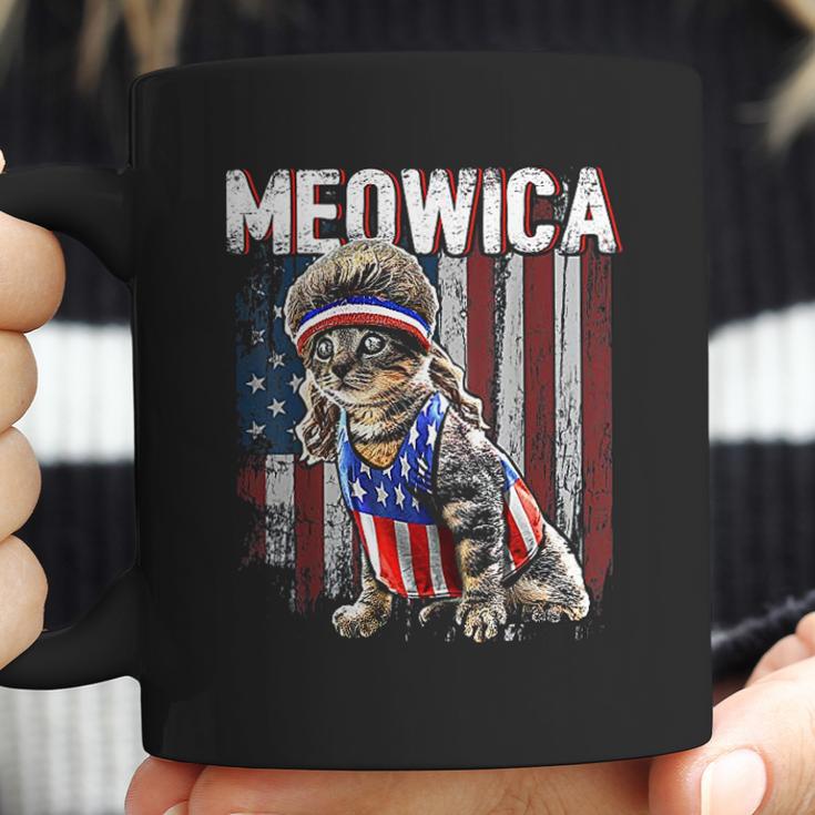 Meowica Cat Mullet American Flag Coffee Mug