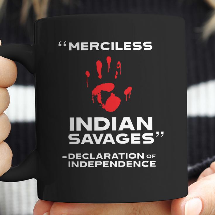 Merciless Indian Savages – Declaration Of Independence Blood Hand Coffee Mug