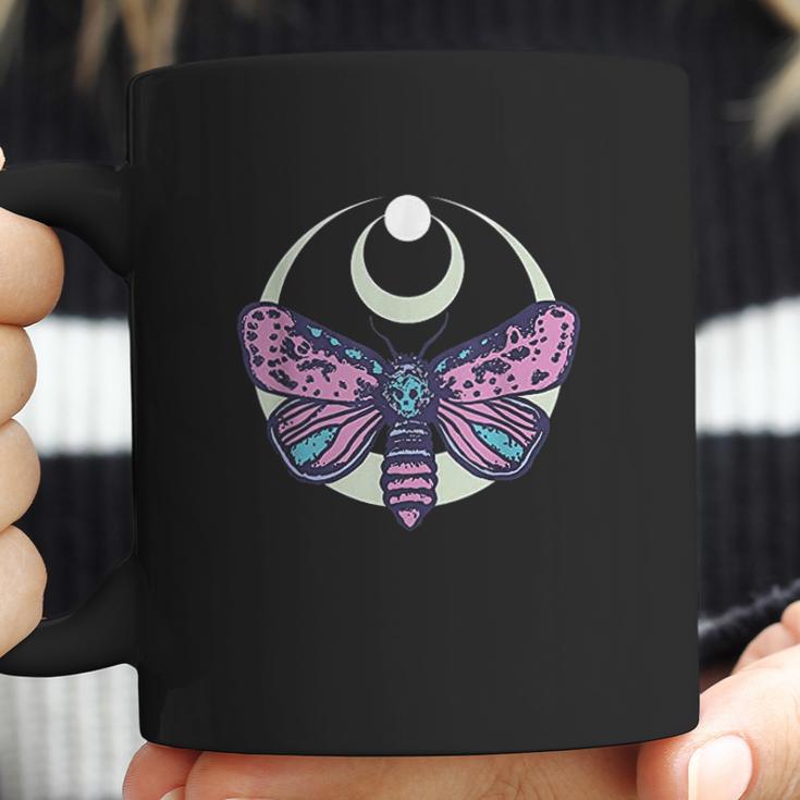 Moth And Crescent Moon Witchy Pastel Goth Coffee Mug