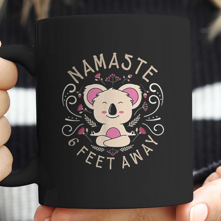 Namaste Stay 6 Feet Away Social Distancing Yoga Design Coffee Mug