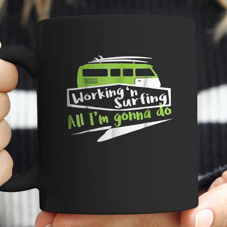 Ocean Surfing Vans Working And Surfing Coffee Mug