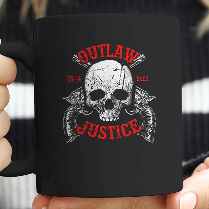 Outlaw Justice With Skull And Pistols Coffee Mug