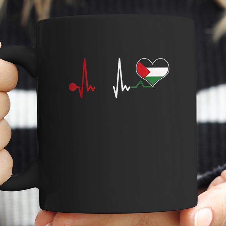 Palestine Flag Proud Palestinian Heartbeat Coffee Mug