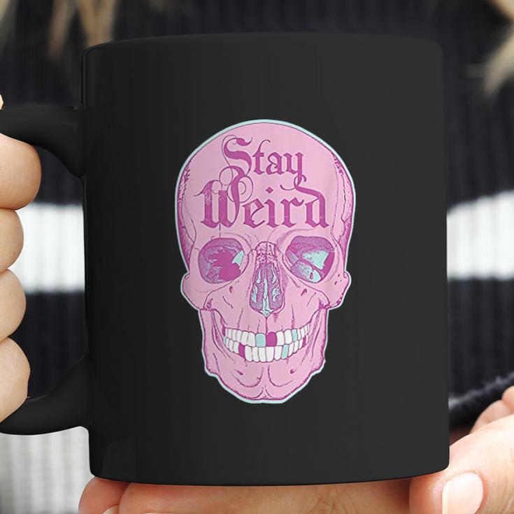 Pastel Goth Girl Stay Weird Emo Pink Skull Coffee Mug